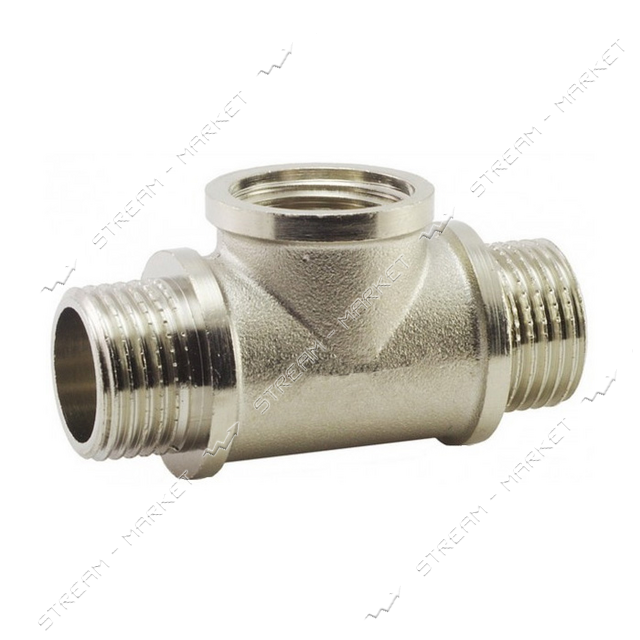Тройник латунный 1/2\"Нх1/2\"Вх1/2\"Н хром матовый купить оптом в Киеве ...