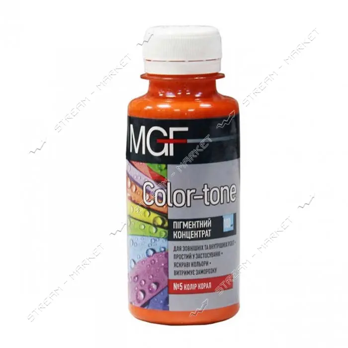 Пигмент для водоэмульсионной краски MGF Color-ton 5 100мл коралл                                    