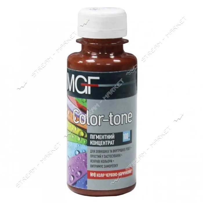 Пигмент для водоэмульсионной краски MGF Color-ton 8 100мл красно-коричневый