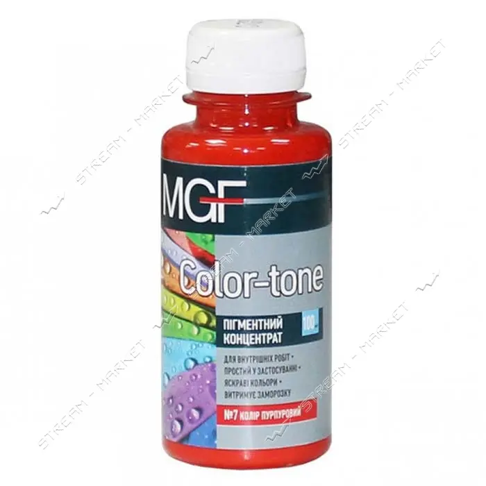 Пигмент для водоэмульсионной краски MGF Color-ton 7 100мл красный