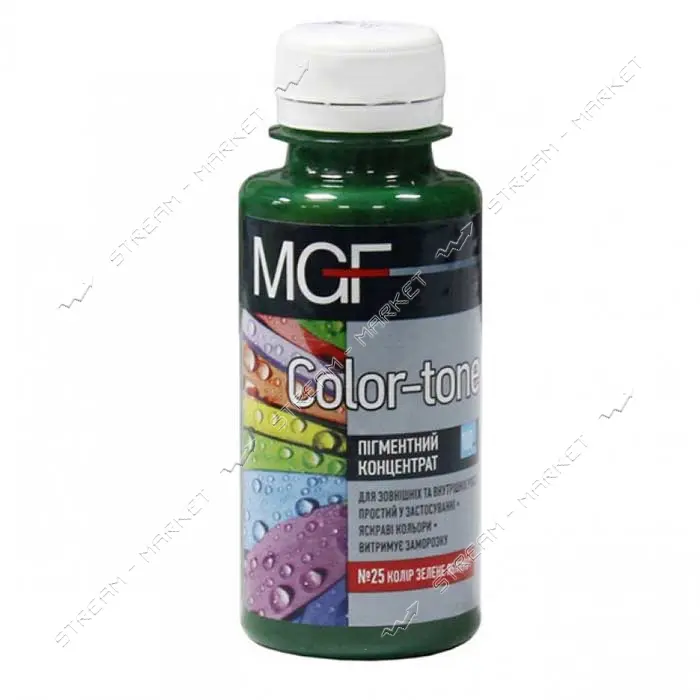 Пигмент для водоэмульсионной краски MGF Color-ton 25 100мл зеленое яблоко                           