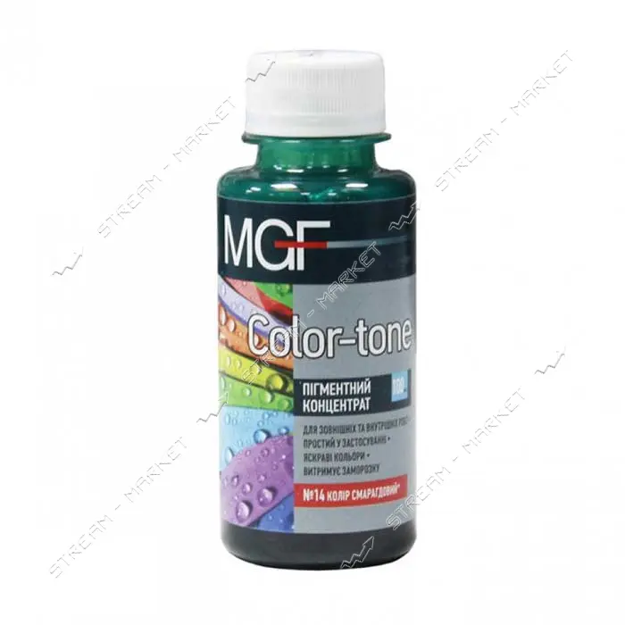 Пигмент для водоэмульсионной краски MGF Color-ton 14 100мл изумруд                                  