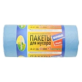 Пакет для мусора полиэтиленовый прочный синий 35л 50шт                                              