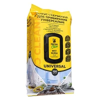 Серветки вологі для прибирання Fresh Clean Universal 100шт                                          