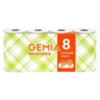 Папір туалетний Gemia 2 шари 8 рулонів білий