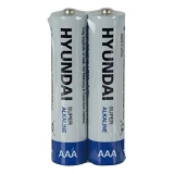 Батарейка Hyundai щелочная AAА/LR03 микропальчик 2шт                                                