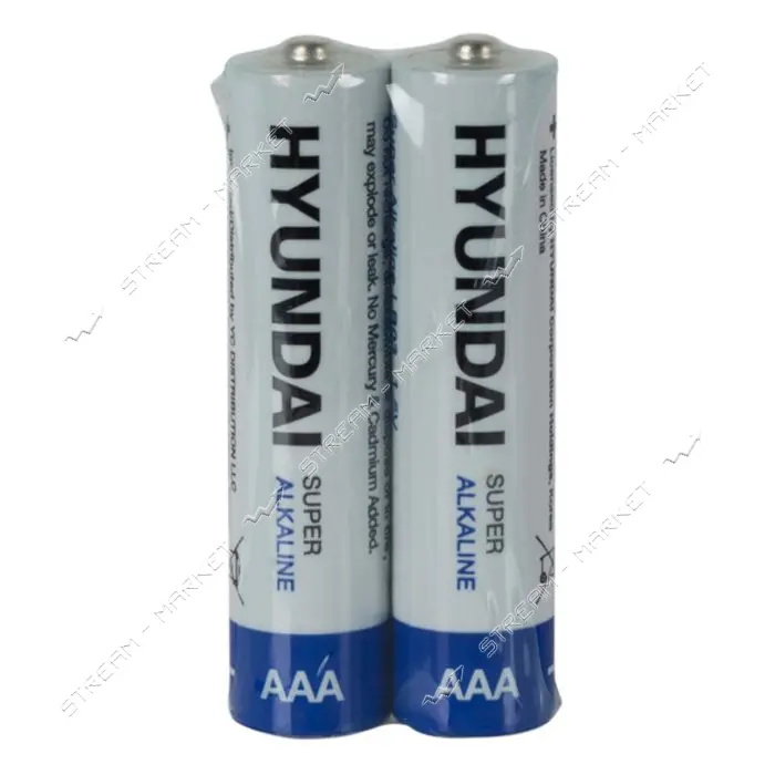 Батарейка Hyundai щелочная AAА/LR03 микропальчик 2шт                                                