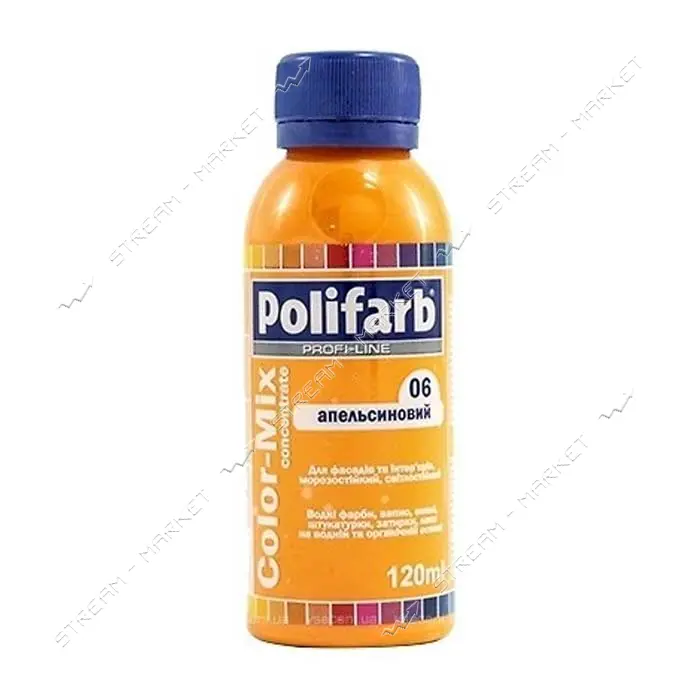 Пигмент для водоэмульсионной краски Polifarb Color Mix 6 120мл апельсиновый