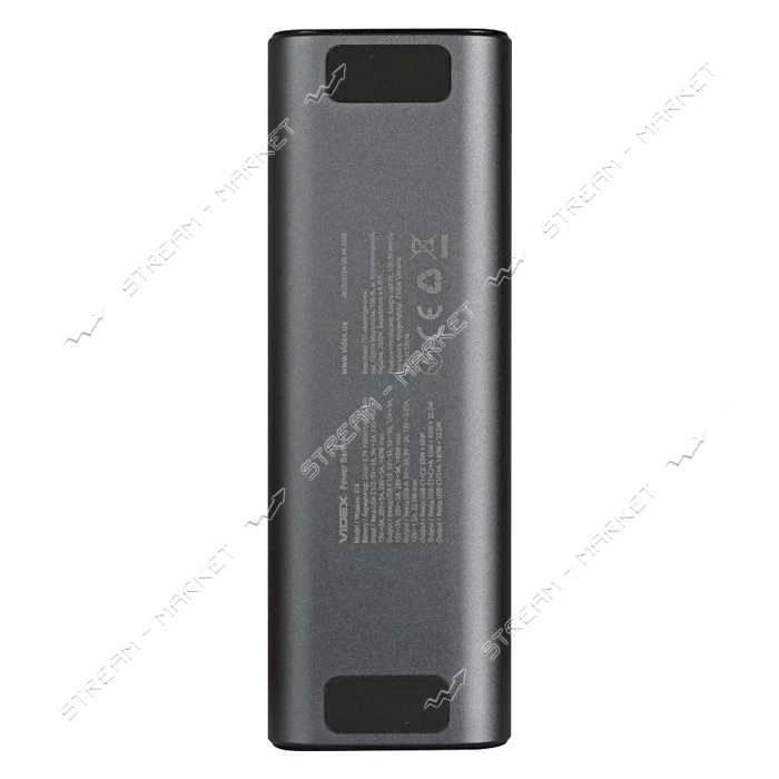 Портативное зарядное устройство Videx VPB-316 30000mAh PD140W серый