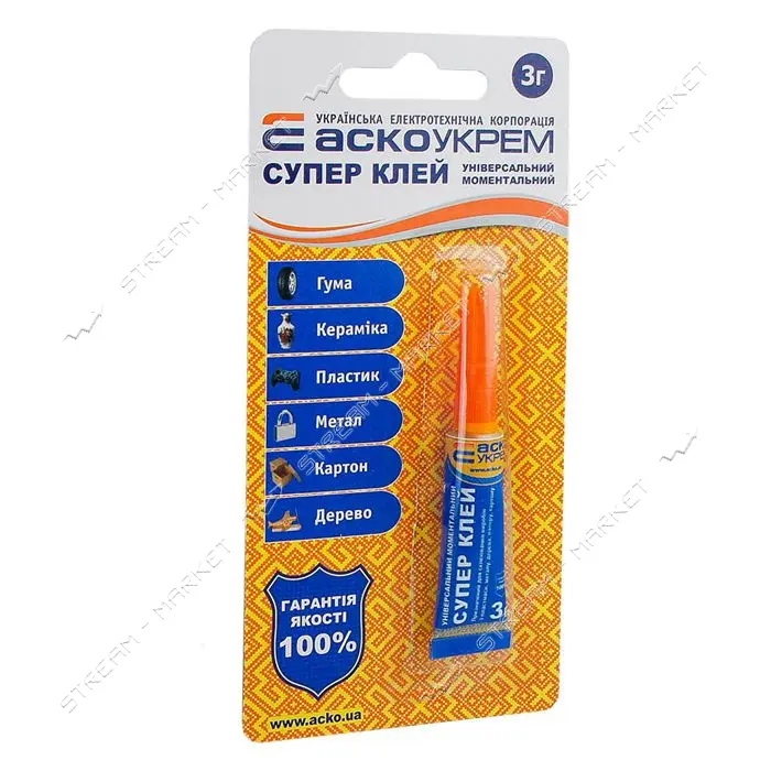 Супер клей Аско блистер 3г