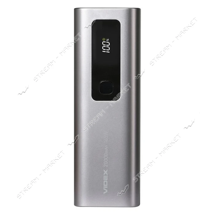 Портативное зарядное устройство Videx VPB-366 20000mAh PD100W серый