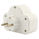 Двойник вертикальный SVT Electric SVT-7392NH с заземлением и кнопкой 16А белый