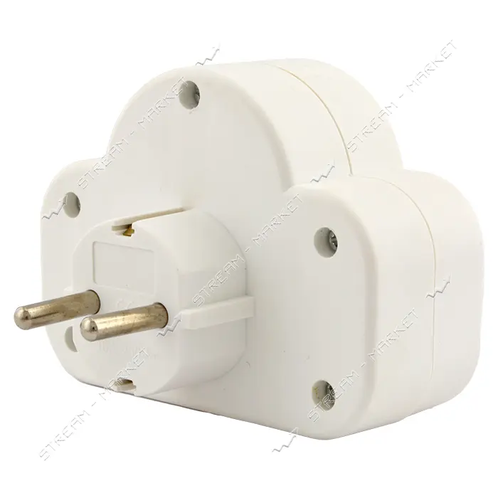 Двойник вертикальный SVT Electric SVT-7392NH с заземлением и кнопкой 16А белый