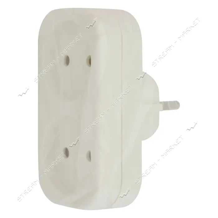 Двойник SVT Electric SVT-7372 вертикальный без заземления 16А 250V белый                            