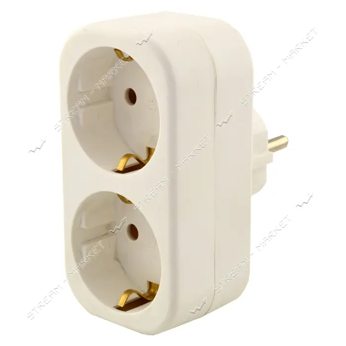 Двойник SVT Electric SVT-7382 вертикальный с заземлением 16А белый                                  