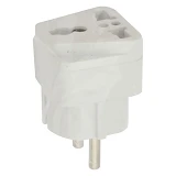 Переходник SVT Electric SVT-7310 английский с заземлением латунь 10/16А 250V белый                  