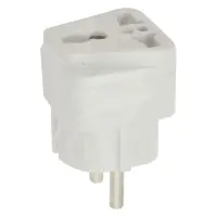 Переходник SVT Electric SVT-7310 английский с заземлением латунь 10/16А 250V белый                  