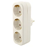 Тройник SVT Electric SVT-7383 вертикальный с заземлением 16А 250V белый