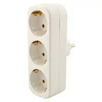 Тройник SVT Electric SVT-7383 вертикальный с заземлением 16А 250V белый                             