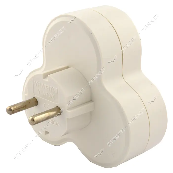 Тройник SVT Electric SVT-7370 сердечко без заземления 10/16А 250V белый                             