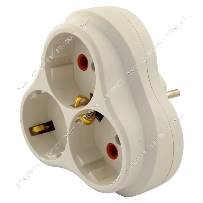 Тройник SVT Electric SVT-7356 сердечко с заземлением 10/16А 250V белый                              