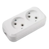 Колодка SVT Electric SVT-5802 2 гнезда без заземления белая