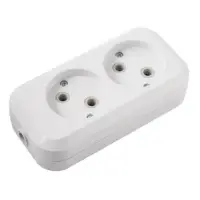 Колодка SVT Electric SVT-5802 2 гнезда без заземления белая                                         
