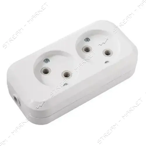 Колодка SVT Electric SVT-5802 2 гнезда без заземления белая