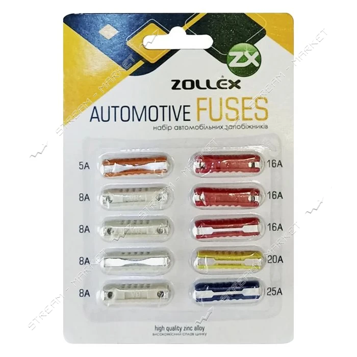 Набор предохранителей Zollex 12005 VAZ 10шт                                                         