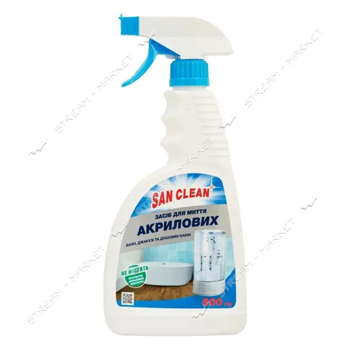 Средство для мытья акриловых ванн Сан Клин Универсал с распылителем 500г