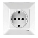 Розетка Viko 0008 Meridian с заземлением белая                                                      