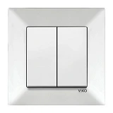 Выключатель двухклавишный Viko 0002 Meridian белый