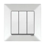 Выключатель трехклавишный Viko 0068 Meridian белый