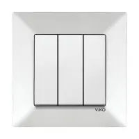 Выключатель трехклавишный Viko 0068 Meridian белый                                                  