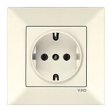 Розетка Viko 0208 Meridian с заземлением крем