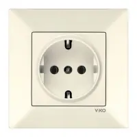 Розетка Viko 0208 Meridian с заземлением крем                                                       