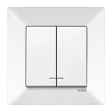 Выключатель двухклавишный Viko 0050 Meridian с подсветкой белый