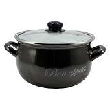 Кастрюля эмаль 2.1л d16 Bon Appetit 2234A черный                                                    