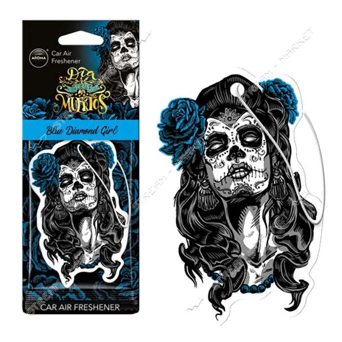 Ароматизатор Aroma Car Cellulose Dia De Los Muertos Biue Diamond Girl                               