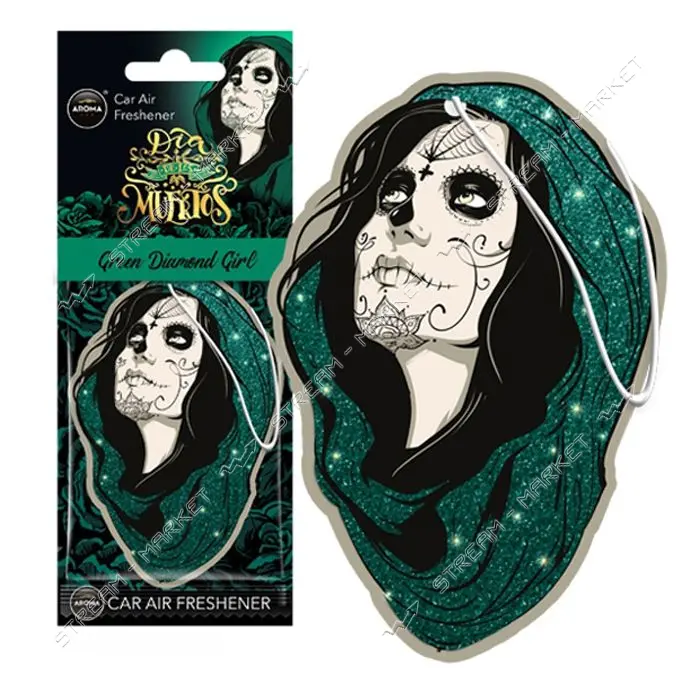 Ароматизатор Aroma Car Cellulose Dia De Los Muertos Green Diamond Girl