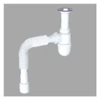 Сифон для кухни AVT с нержавеющим выпуском 1 1/2"х40 с гибкой трубой 40х40/50