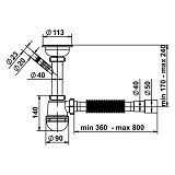 Сифон для кухни плюс стиралка AVT 3 1/2"х40 с гибкой трубой 40х40/50