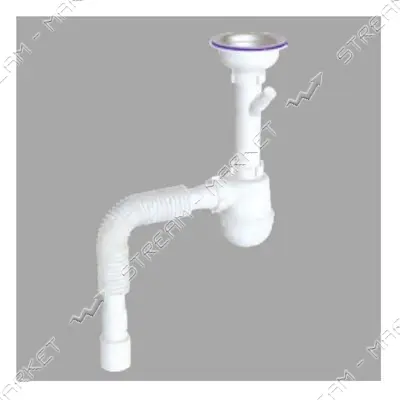 Сифон для кухни плюс стиралка AVT 3 1/2"х40 с гибкой трубой 40х40/50
