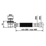 Сифон для низкого душ поддона AVT 1 1/2"х40 клик клак с гибкой трубкой 40х40/50                     