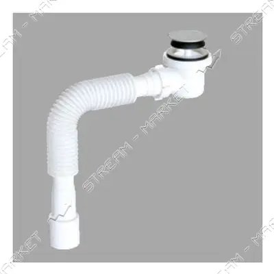 Сифон для низкого душ поддона AVT 1 1/2"х40 клик клак с гибкой трубкой 40х40/50                     