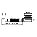Сифон для низкого душ поддона AVT 1 1/2"х90 крышка 115мм с гибкой трубкой 40х40/50