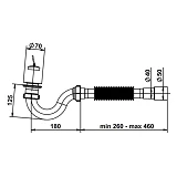 Сифон для душ поддона AVT прямоточный 1 1/2"х40 с гибкой трубкой 40х40/50                           