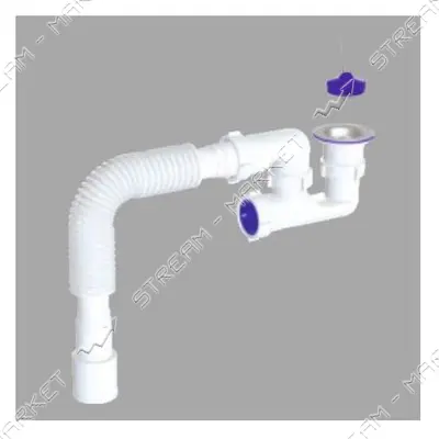 Сифон для душ поддона AVT с ревизией 1 1/2"х40 с гибкой трубкой 40х40/50