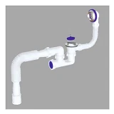 Сифон AVT для ванны 1 1/2"х40 с переливом и ревизией с гибкой трубой 40х40/50