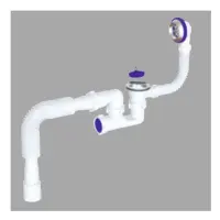 Сифон AVT для ванны 1 1/2"х40 с переливом и ревизией с гибкой трубой 40х40/50